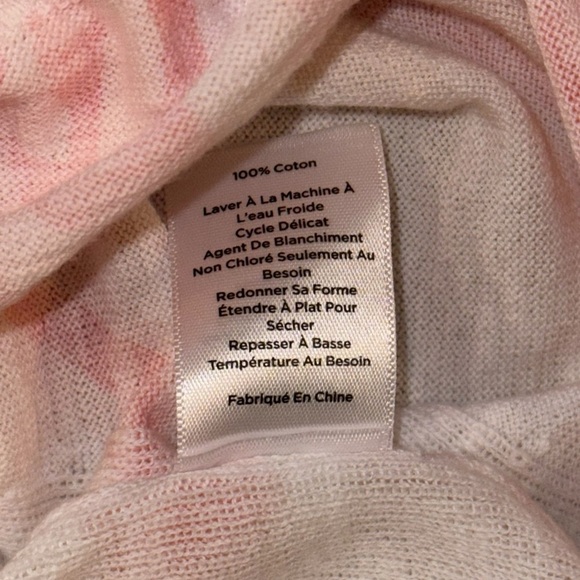 TALBOTS SLUB COTTON V-NECK SWEATER PAISLEY - Women’s M Orange - Picture 12 of 15